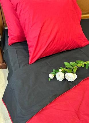 Комплект постельного белья бязь-люкс, красный+черный7 фото