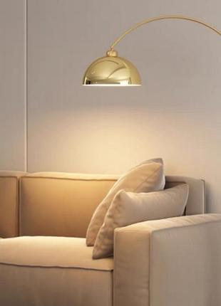 Торшер в бронзовом золоте с поворотным плафоном