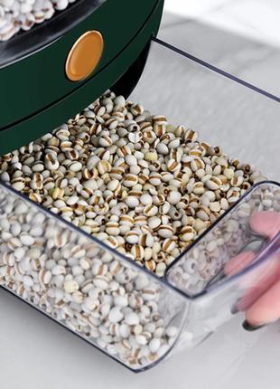 Диспенсер органайзер для круп 6 л ємність з кнопкою для сипучих продуктів на 6 секцій контейнер ан кухню tktk4 фото