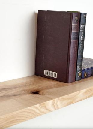 Дерев'яна полиця прихованого монтажу з масиву ясеня.