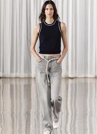 Широкие джинсы wide leg от zara, 42р, оригинал