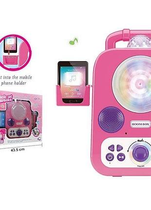 Караоке 5023 підсвічування, мікрофон, 12 мелодій, підключення до телефону, працює тільки від мережі