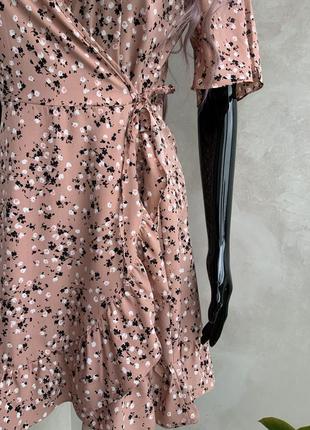 New look коротка сукня на запах в квітковий принт9 фото