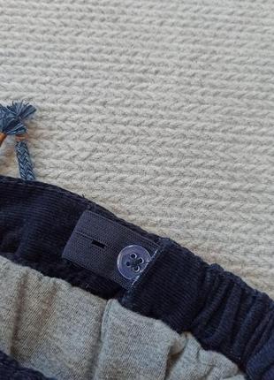 Детские вельветовые утепленные штаны 6-9 мес с подкладкой теплые штанишки для мальчика