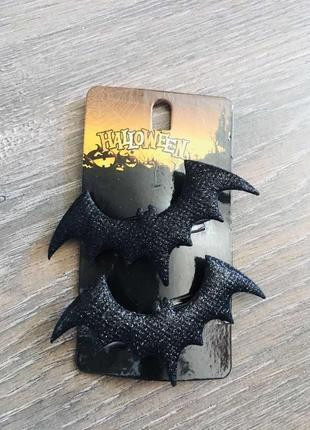 Заколки halloween. кажан летюча миша заколочки для волосся аксесуари декор карнавальний костюм хеллоуін хелоуін хеллоуїн хелловін резинки