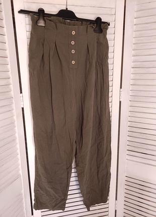 Брюки хаки на резинке