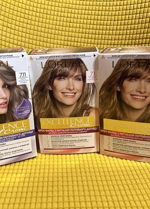 Краска для волос l’oreal excellence color creme 7.1 7.11