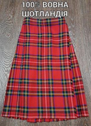 Винтажная 100% шерсть женская юбка- колт highland home industries made in scotland в клетку