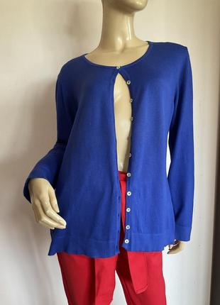 Бавовняний волошкий кардиган- батал/44/brend peter hahn