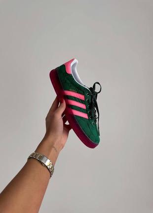 Женские кроссовки adidas x gazelle green pink v / smb