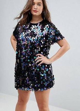 Misguided 20 р сукня футболка в паєтки