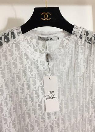Лонгслив в стиле dior белый черный прозрачный