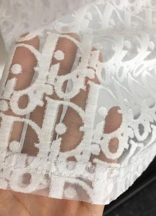 Лонгслив в стиле dior белый черный прозрачный