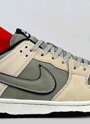 Кроссовки мужские nike dunk low  из серой замши.мужские кроссы найк данке лоу.