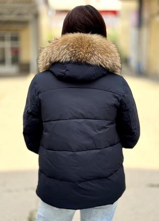 Зимова куртка з хутром 2024/25 синий