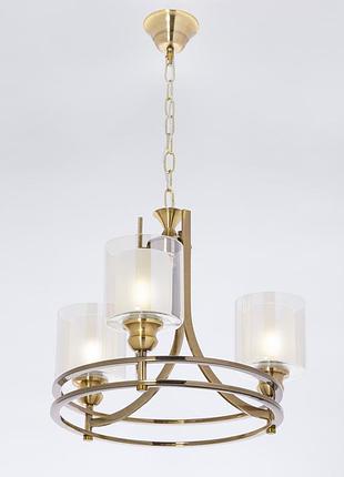 Люстра на 3 плафона, в бронзовом золоте