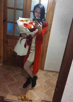 Червоне шерстяне пальто xs