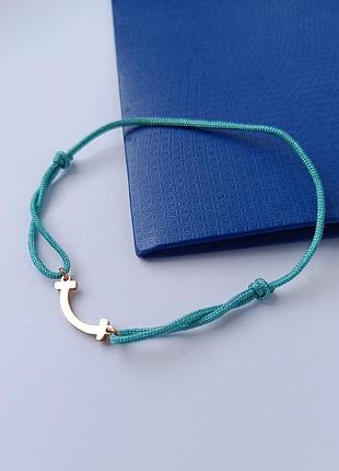 Брендовый браслет нить в стиле тиффани бирюза