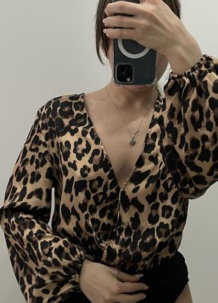 Леопардова блуза боді1 фото