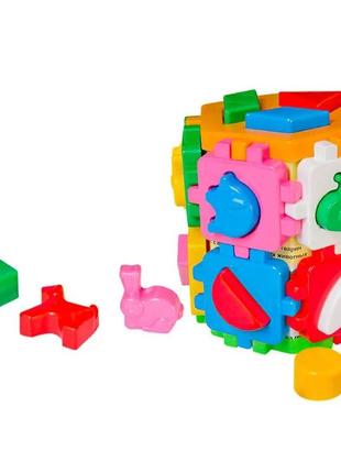 Куб "умный малыш" 2001 (22) "technok toys" 14 граней, животные и геометрические фигуры, 17см, в кульке