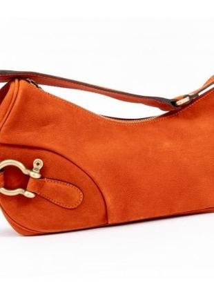 Сумка-багет burberry striking orange suede