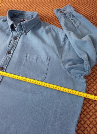 ‼️батал‼️ мужская одежда/ брендовая джинсовая рубашка 🩵 62/64/7xl размер, пог 74 см, коттон4 фото