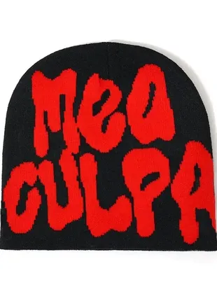 Мужская / женская / унисекс зимняя шапка "mea culpa"