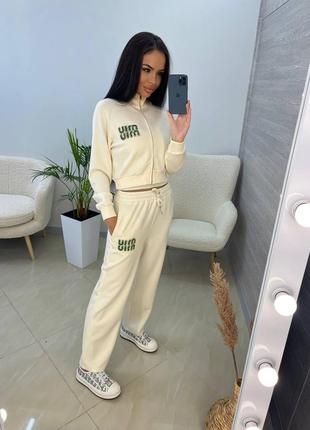 Женский люксовый спортивный костюм мiu мiu
