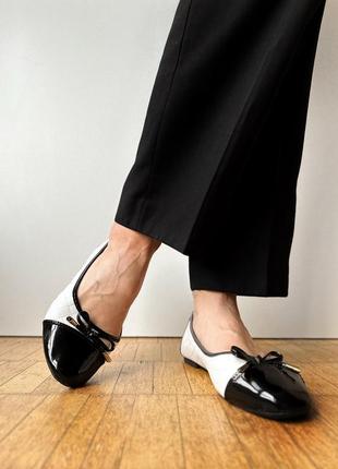 Нові актуальні білі чорні балетки туфлі лодочки4 фото
