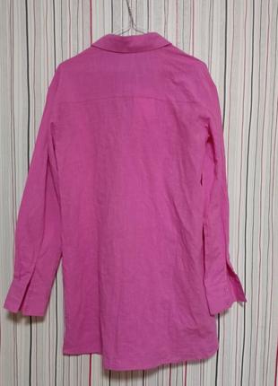 Однотонна мусліновп рожева жіноча сорочка3 фото
