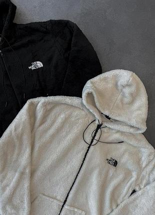 Худи теплый плюшевый на молнии the north face черный