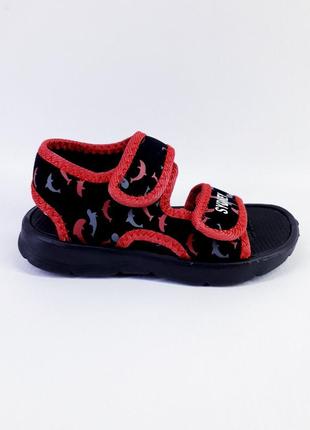 Дитячі босоніжки для хлопчика sydney 1093-10в1 24-29(р)  чорний з червоним2 фото