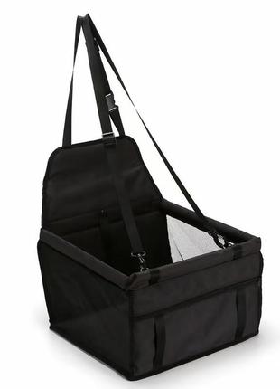 Сумка для тварин в авто sy-2022-0628 з ремінцем безпеки та карабіном водонепроникна black 41*38*24 см