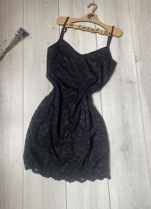 Кружевное платье комбинация boohoo