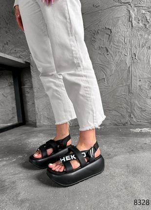 🔥босоножки женские marian черный экокожа