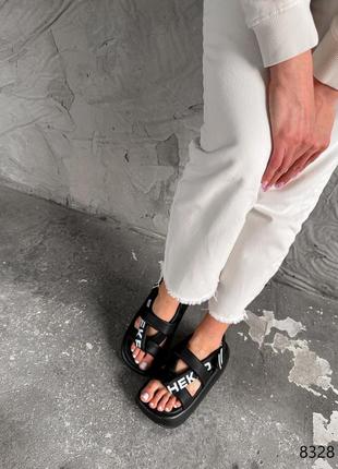🔥босоножки женские marian черный экокожа
