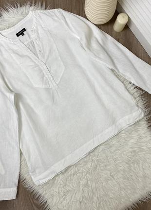 Белая льняная блуза1 фото