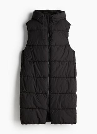 Жилетка пуффер пуфер жилет стеганая черная h&m hm 0972317012 оригинал ✅ xs s m l xl xxl