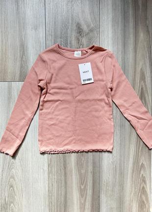 Розовый детский лонгслив в рубчик next