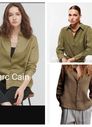 Сорочка блузка льон шовк marc cain p. m-xl пог 52 см ***4 фото