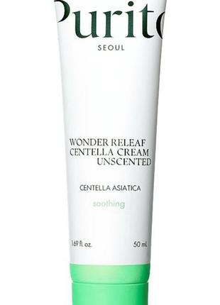 Крем для чувствительной кожи с центеллой без эфирных масел purito seoul wonder releaf centella cream unscented, 50 мл