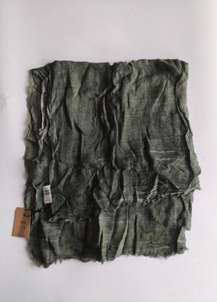 Тонкий шарф рiazza italia 190-75 зеленый хаки2 фото