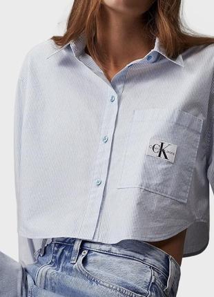 Хлопковая рубашка calvin klein jeans