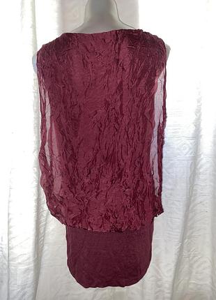 Італія блуза сорочка туніка натуральний шовк бордова вишнева