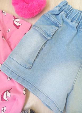 Джинсовые шорты на девочку, летние джинсовые шорты на рост 122, 128, 134 см5 фото