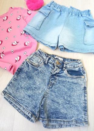 Джинсовые шорты на девочку, летние джинсовые шорты на рост 122, 128, 134 см2 фото