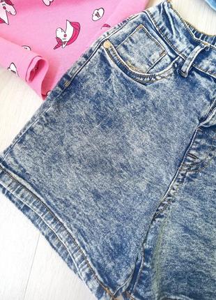 Джинсовые шорты на девочку, летние джинсовые шорты на рост 122, 128, 134 см9 фото