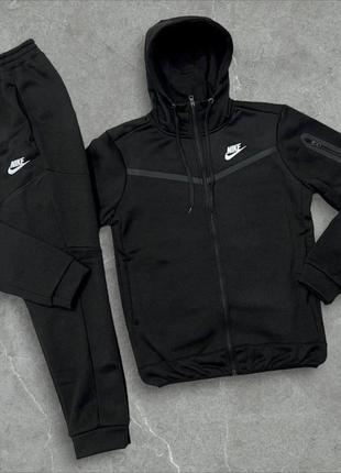 Спортивний костюм чоловічий теплий на флісі в стилі nike tech fleece найк теч зимовий осінній s-xxl