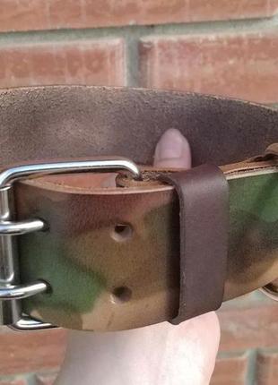 Шкіряний нашийник для собак "lockdog" колір хакі