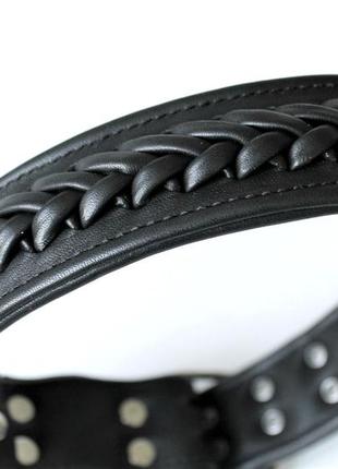 Ошейник на среднюю/большую собаку "lockdog" с плетением (на обхват шеи 46-60 см)